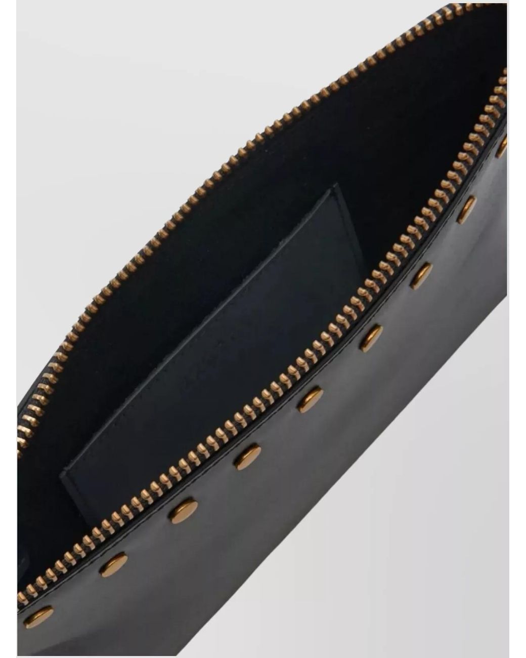 Isabel Marant Black Flat Pouch Leather Clutch Bag