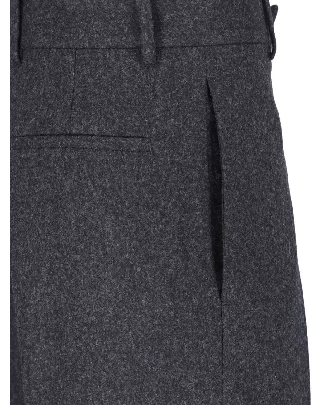 Jil Sander Blue Wool Straight-Leg Trousers for men