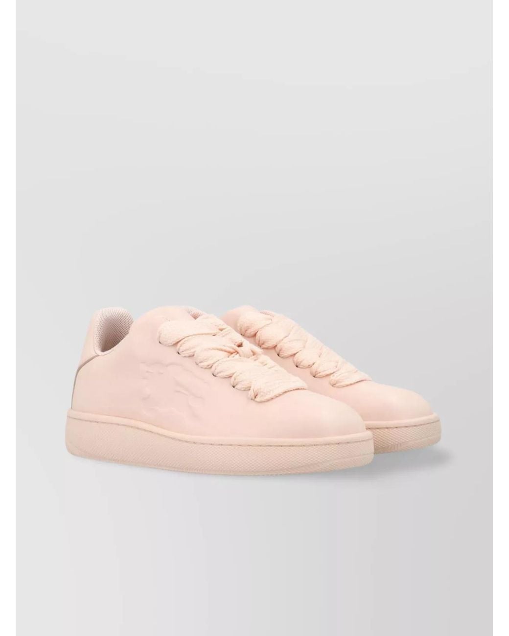 Burberry Pink Leather Low-Top Sneakers