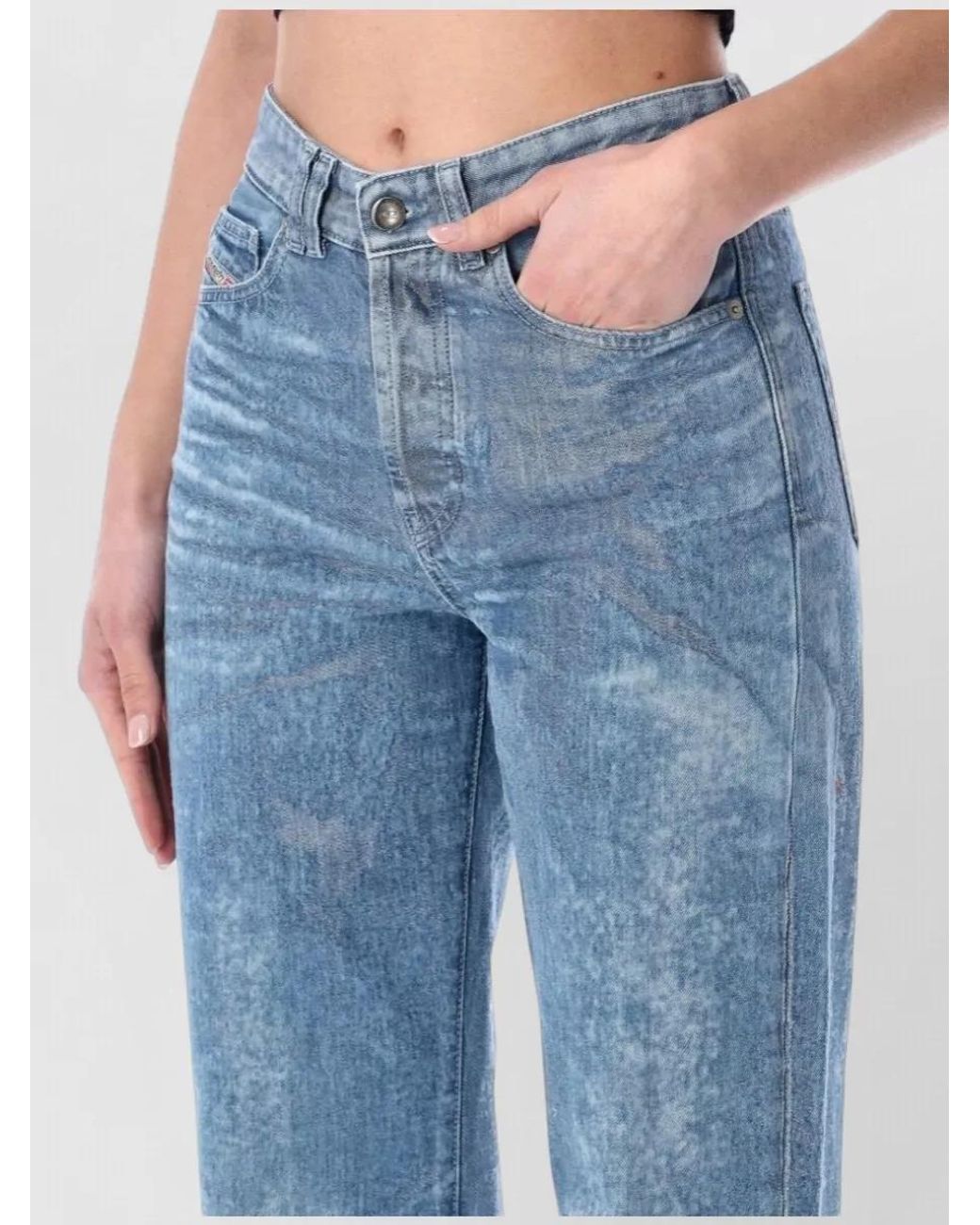 DIESEL Blue Denim Relaxed-Fit Straight-Leg Jeans