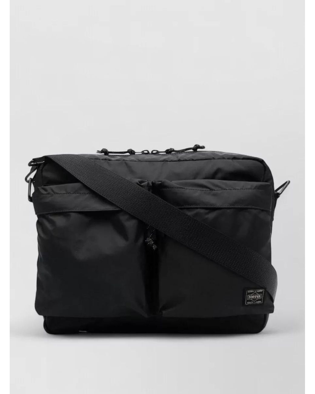 Porter-Yoshida and Co Black Nylon Force Shoulder Bag for men
