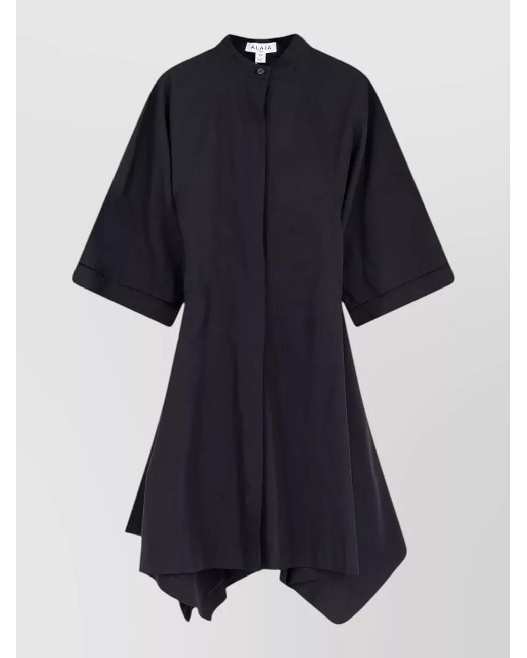 Alaïa Blue Paneled Cotton Knee-Length Dress