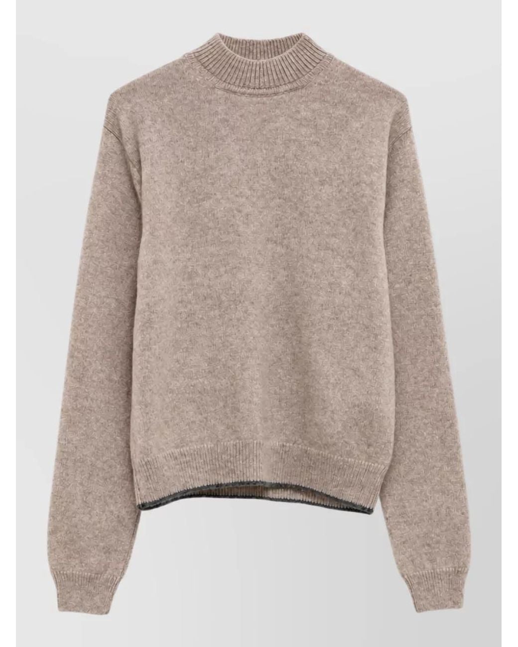 Jacquemus Natural Cashmere Relaxed-Fit Ribbed Crewneck Jumper