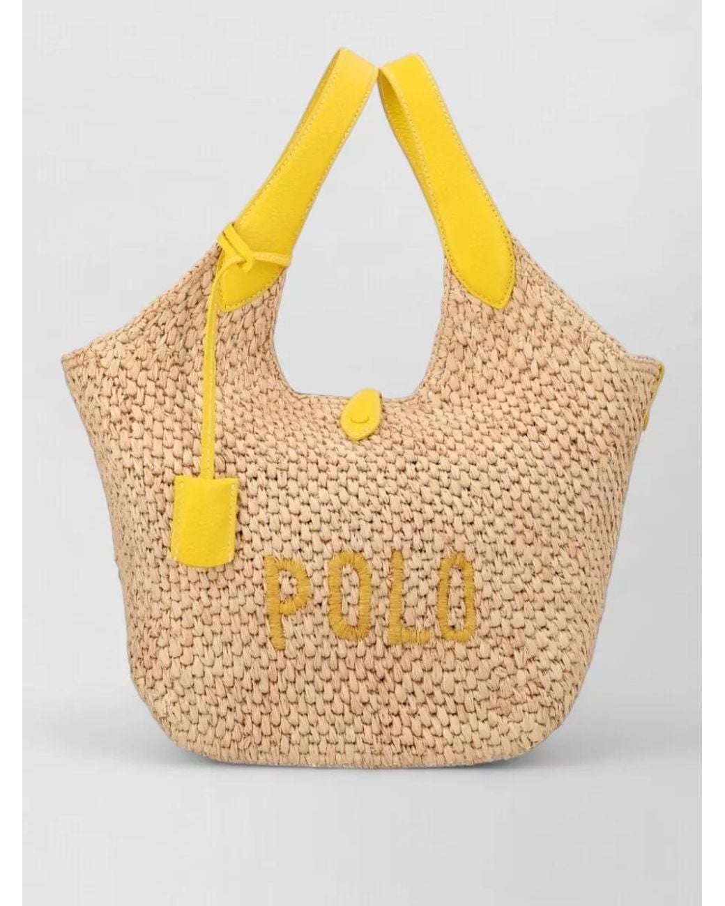 Polo Ralph Lauren Metallic Raffia Tote Bag