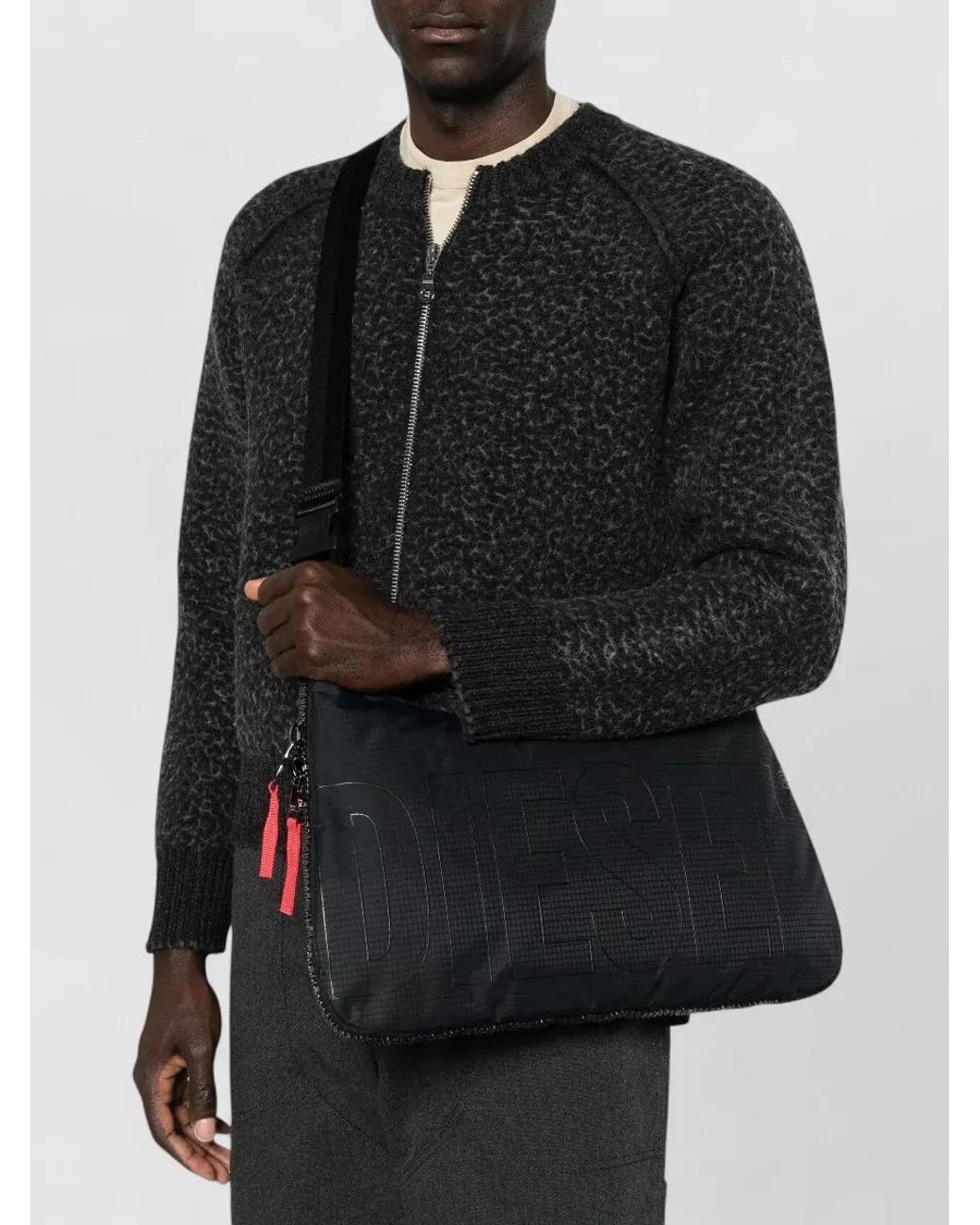 DIESEL Black Nylon Shoulder Bag for men