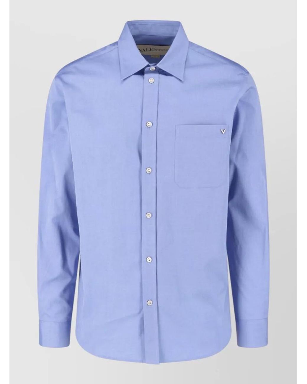 Valentino Blue Cotton Regular-Fit Shirt for men