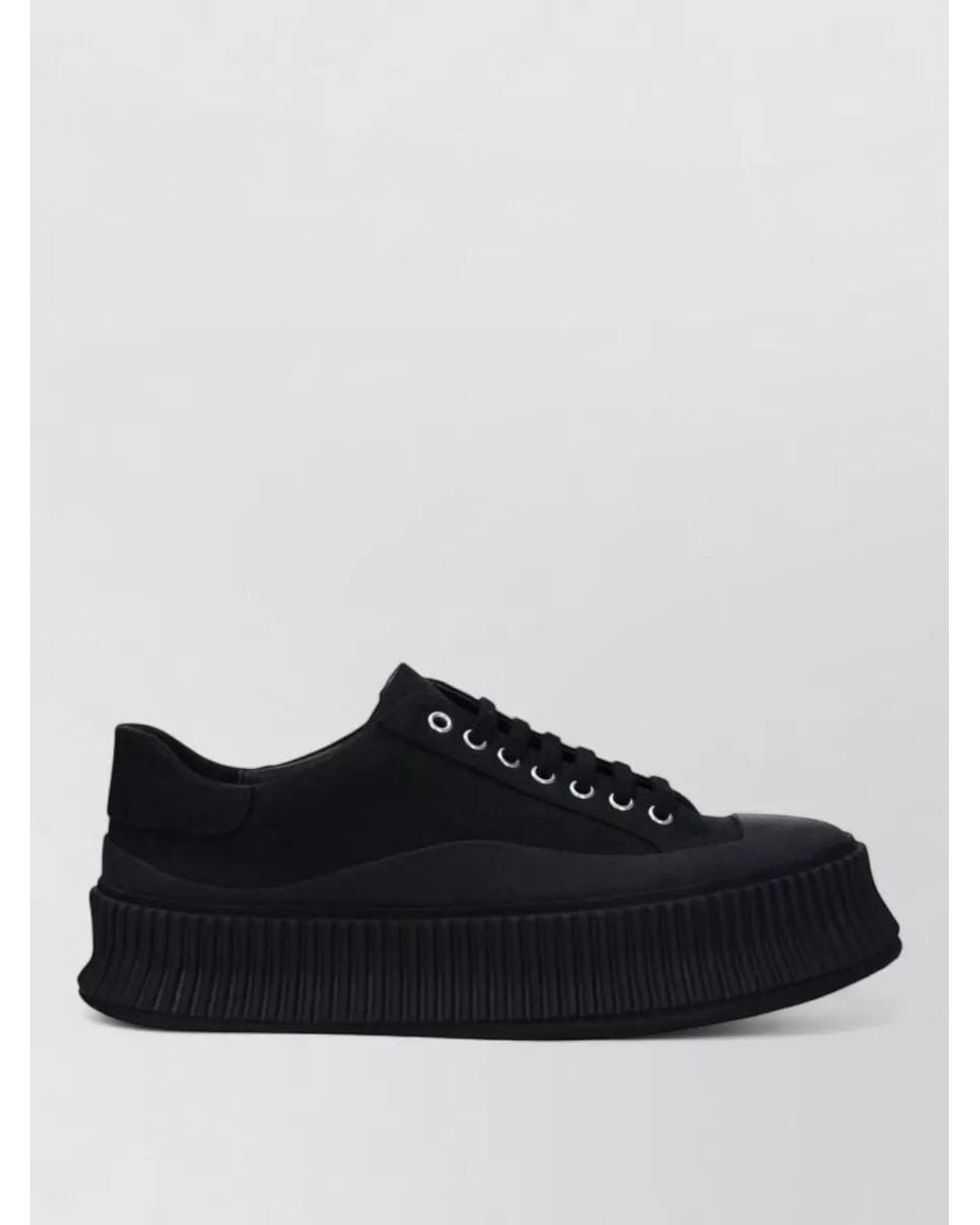 Jil Sander Black Fabric Low-Top Sneakers for men