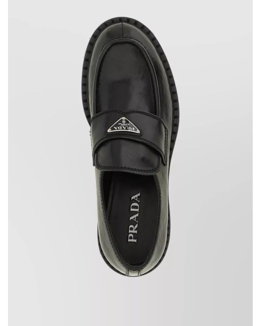 Prada Black Leather Monk Shoes for men