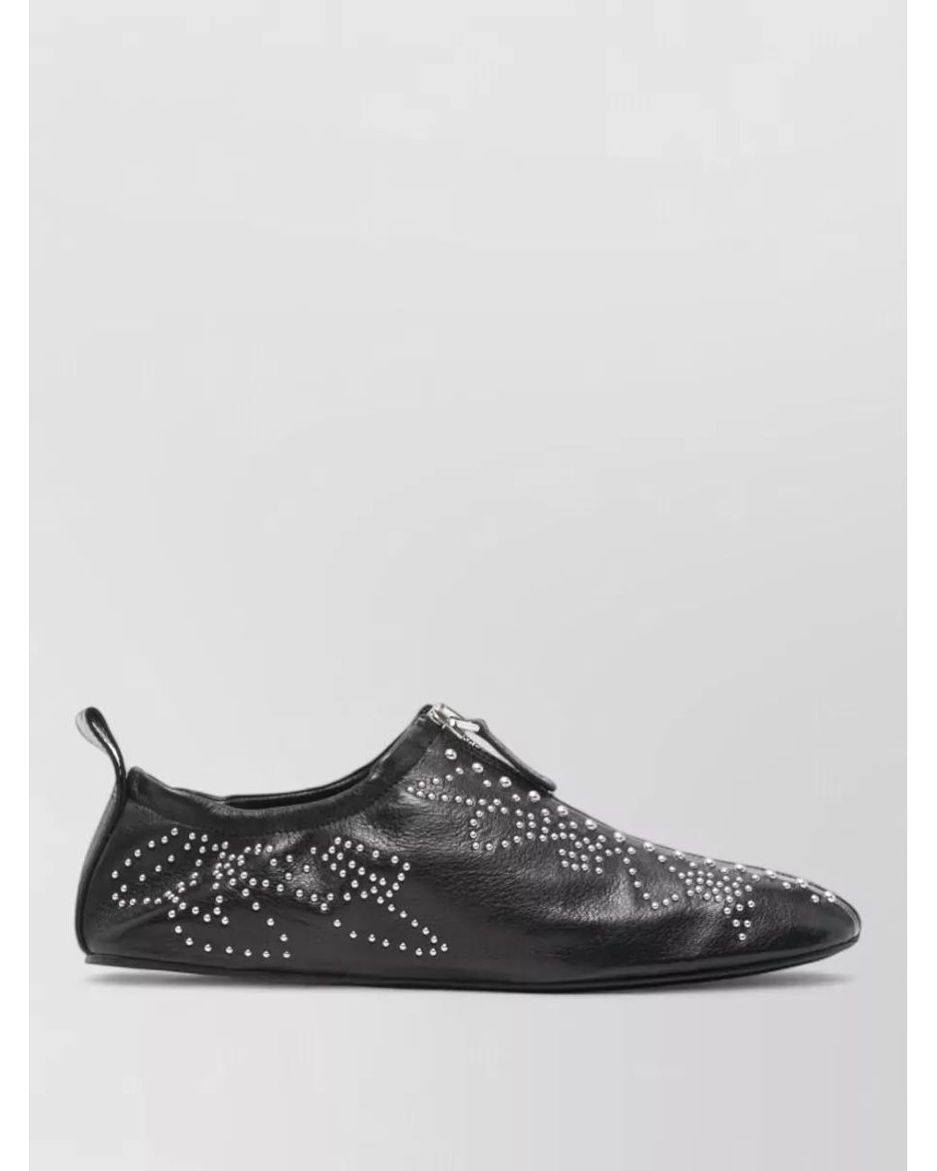 Chloé Gray Leather Studded Slip-On Sneakers
