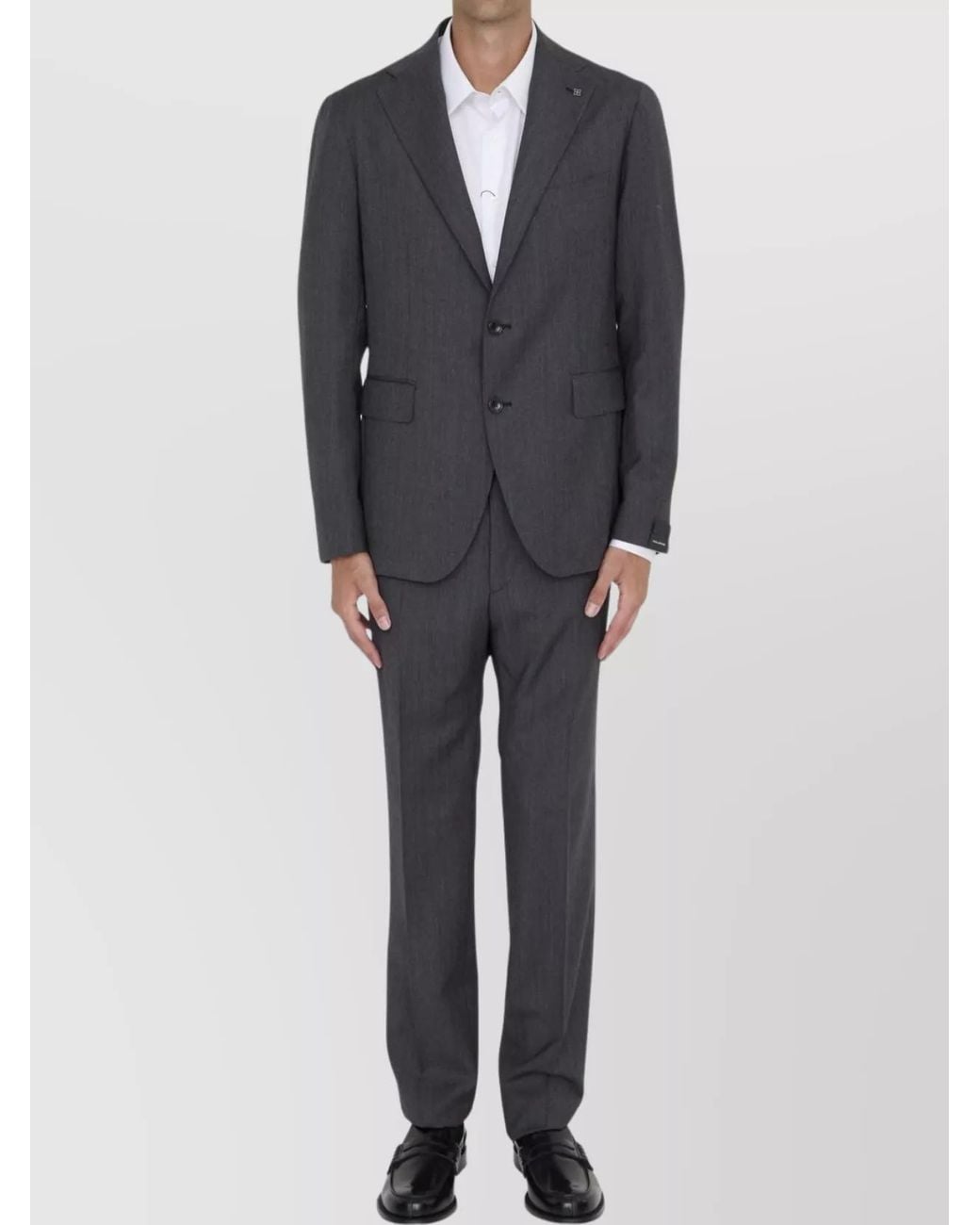 Tagliatore Gray Virgin Wool Two-Piece Single-Breasted Suit for men