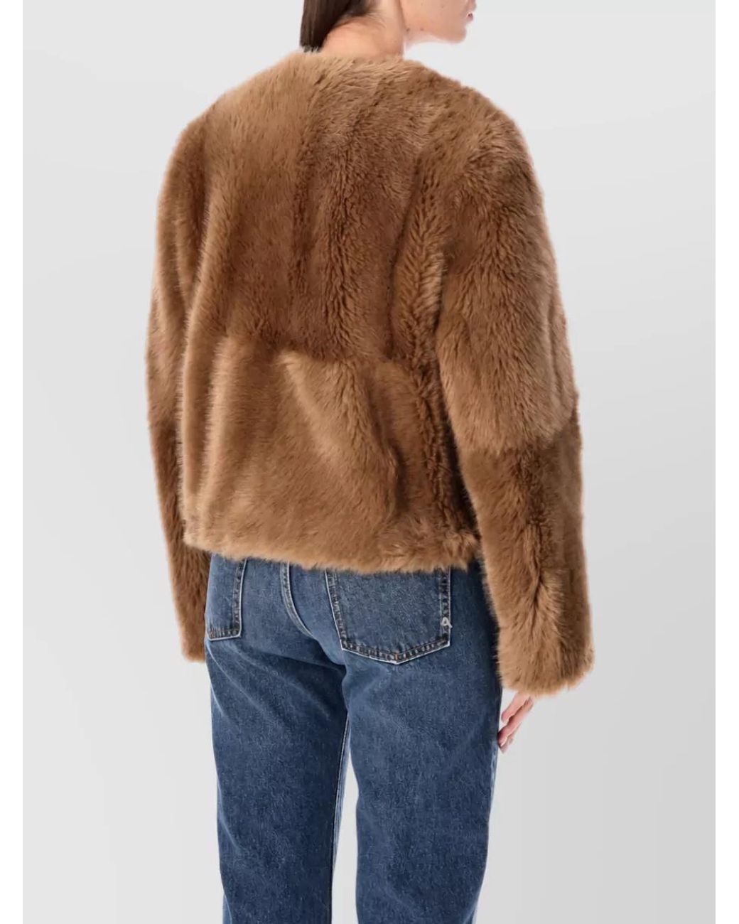 Stand Studio Brown Faux Fur Jacket