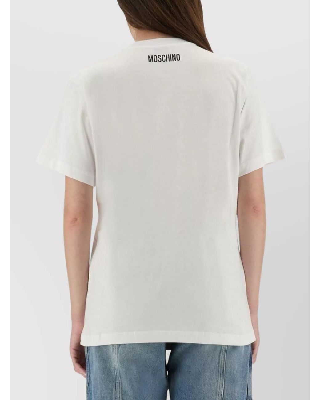 Moschino Gray Printed Cotton Regular-Fit T-Shirt