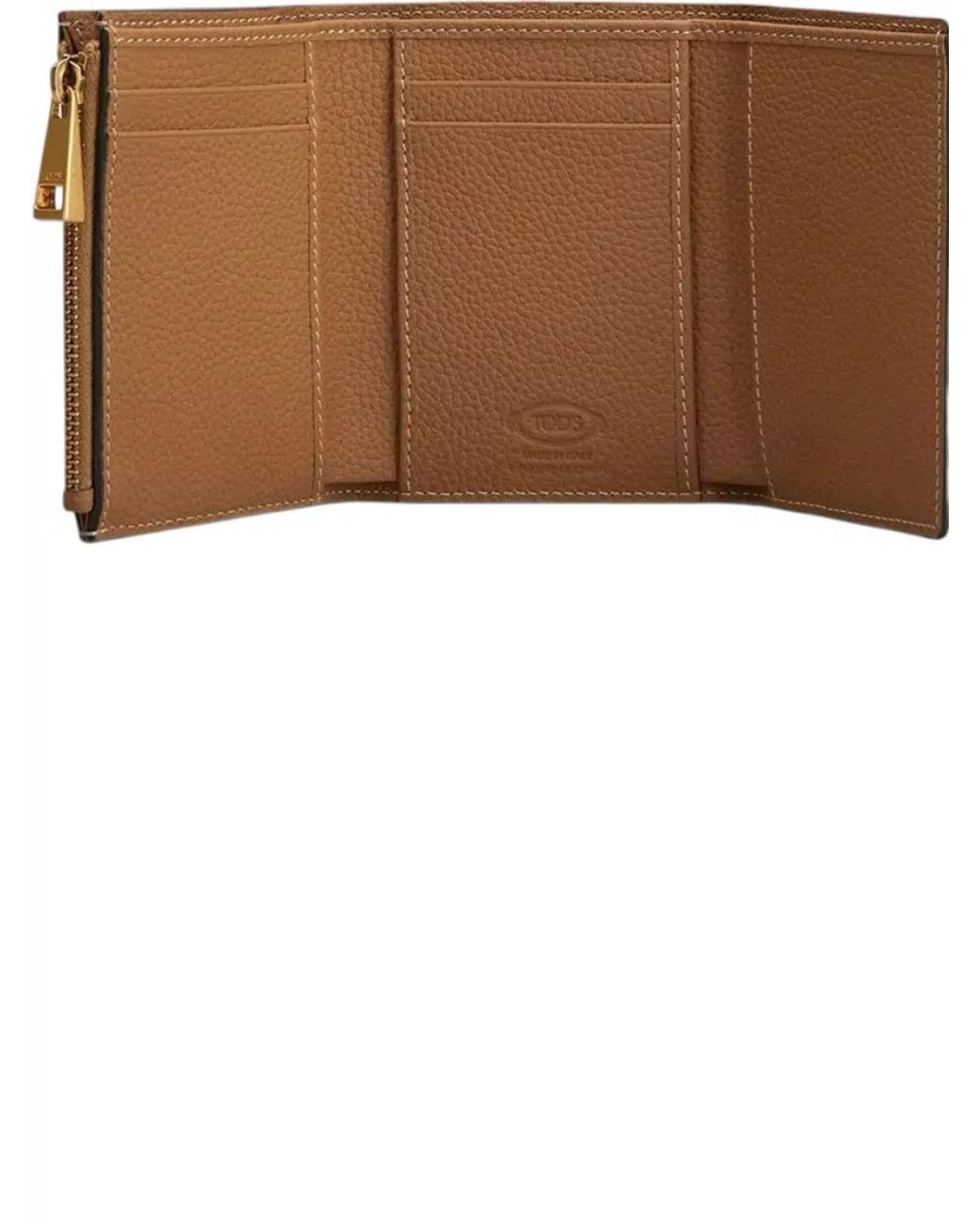 Tod's Brown Leather Tri Fold Wallet