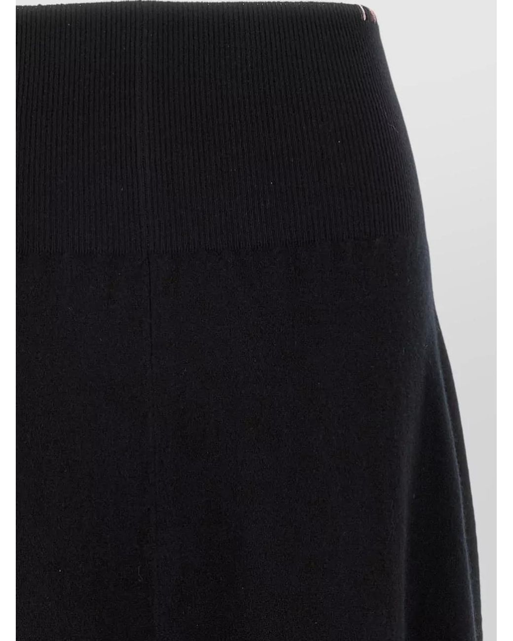 Extreme Cashmere Black Cashmere Flared Midi A-Line Skirt