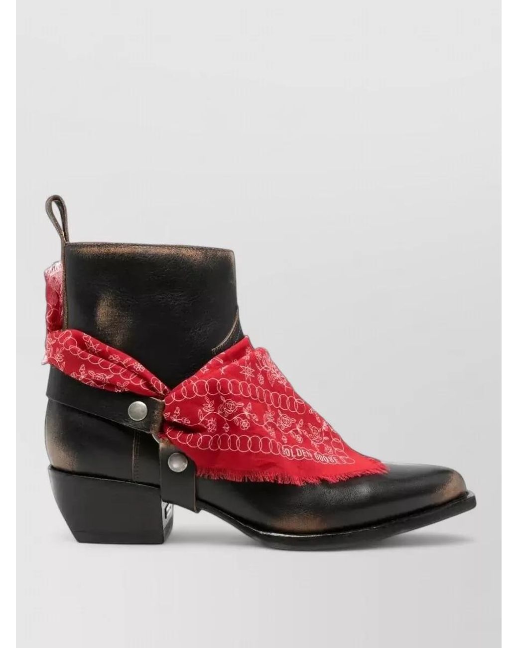 Golden Goose Deluxe Brand Red Leather Studded Boots for men