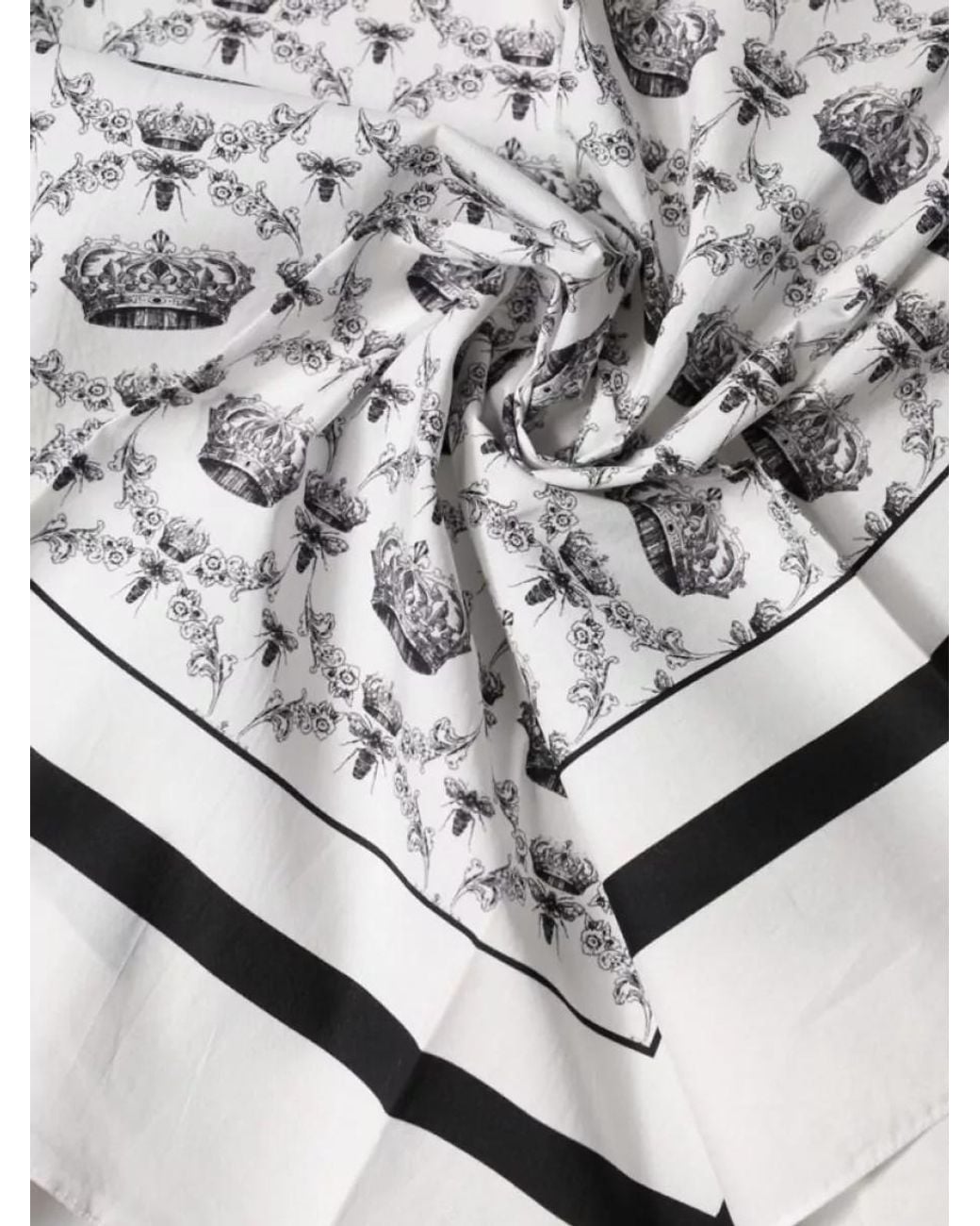 Dolce & Gabbana White Cotton Square Scarf for men