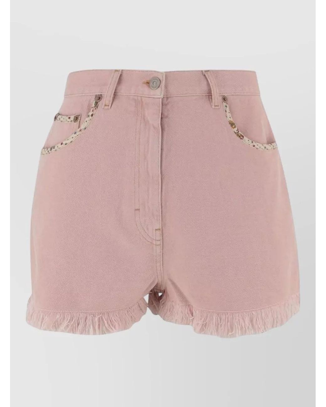 Valentino Garavani Pink Denim Mid-Rise Regular-Fit Short Shorts