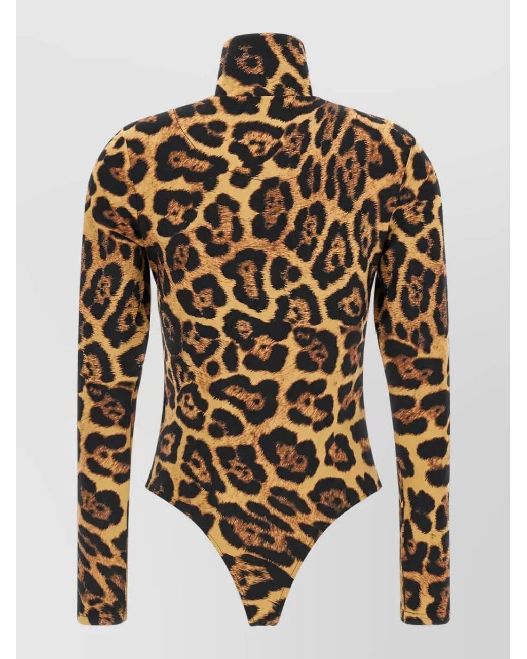 Goldbergh Multicolor Jaguar-Print High-Neck Long-Sleeve Bodysuit