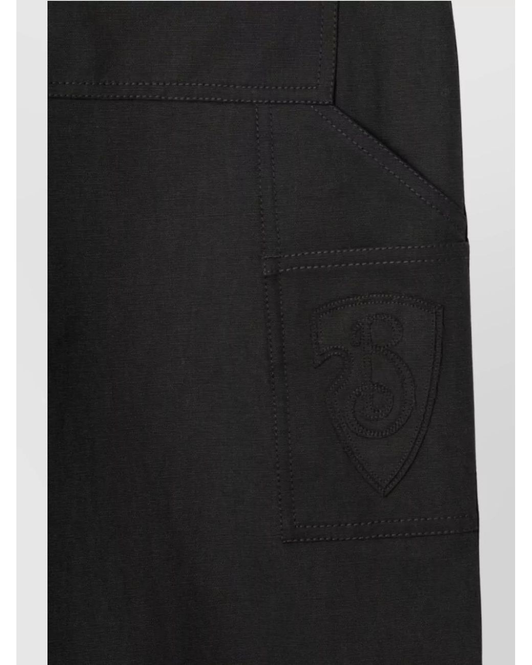 Burberry Black Cotton Oversized Straight-Leg Carpenter Trousers for men