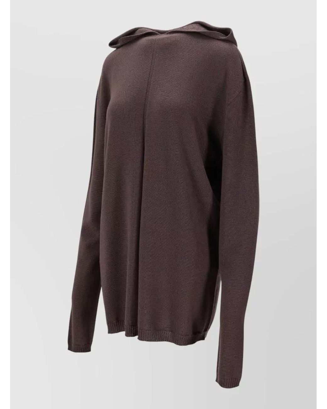 Rick Owens Brown Wool Oversized Hoodie
