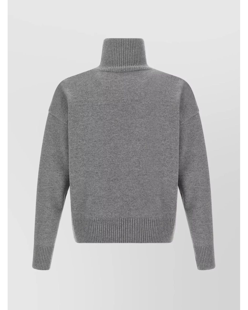 AMI Gray Cashmere Wool High Neck Oversized Sweater for men