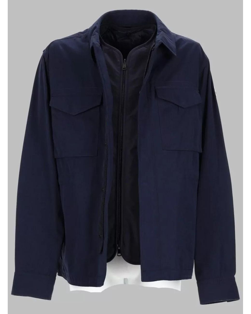 Moncler Blue Padded Jacket With Removable Gilet for men
