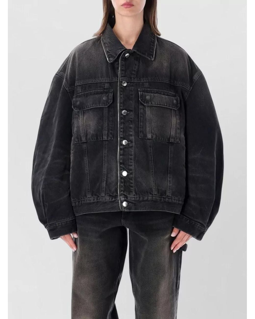 Haikure Black Denim Oversized Jacket