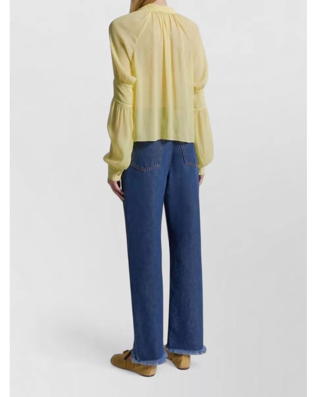 Alberta Ferretti Yellow Silk Blend Blouse