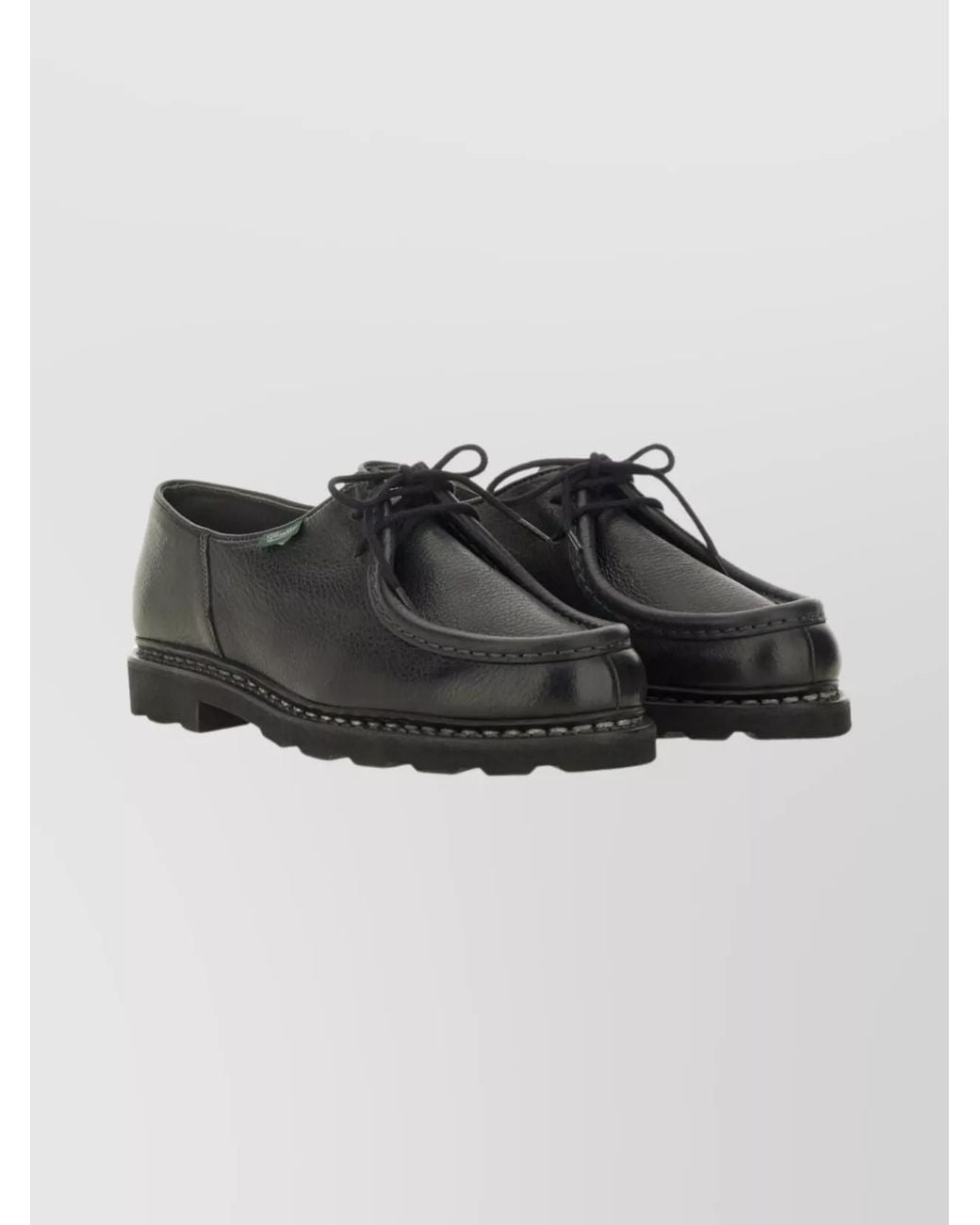 Paraboot Black Leather Lace-Up Shoes for men