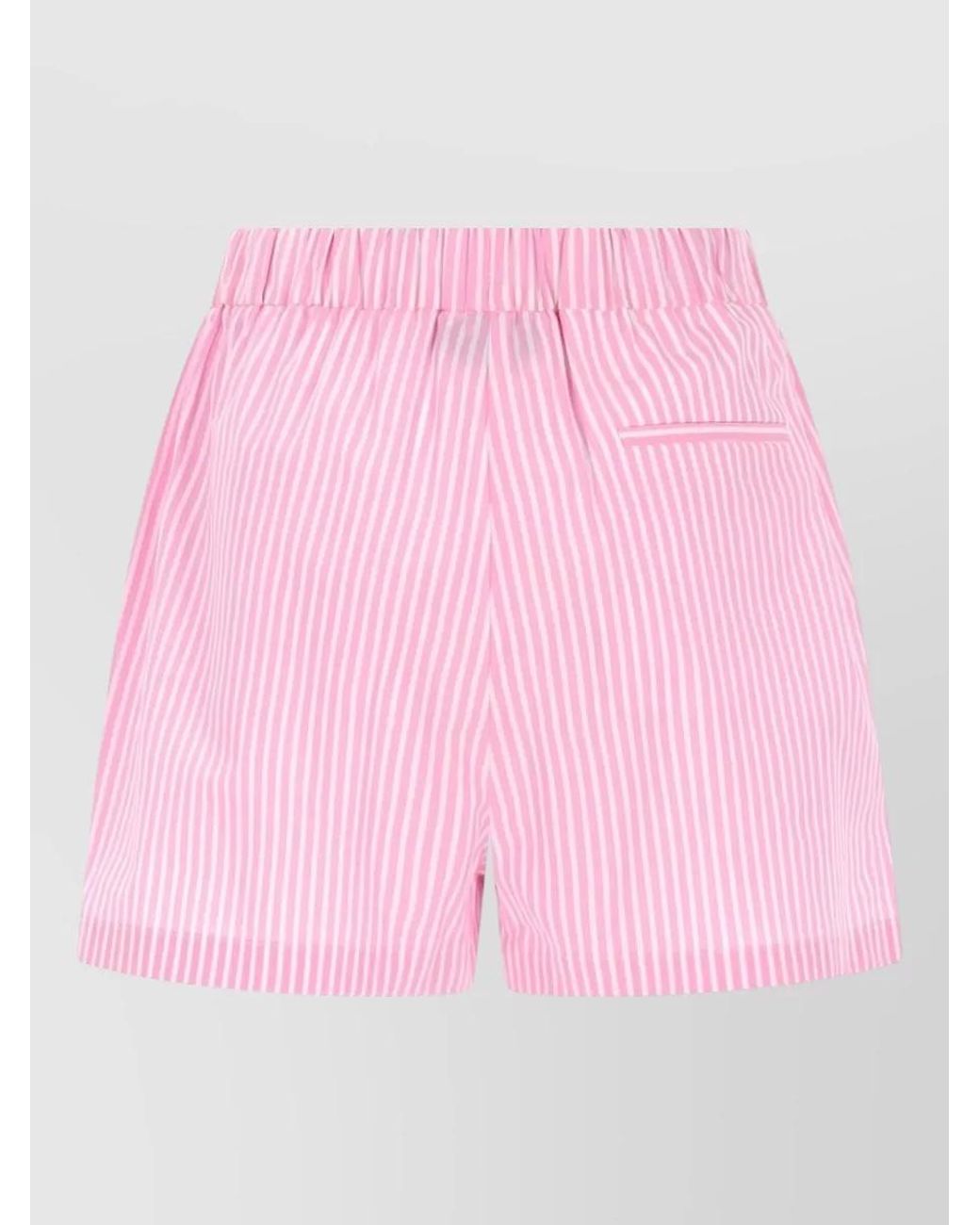 MSGM Pink Cotton Logo-Print Cropped Trousers