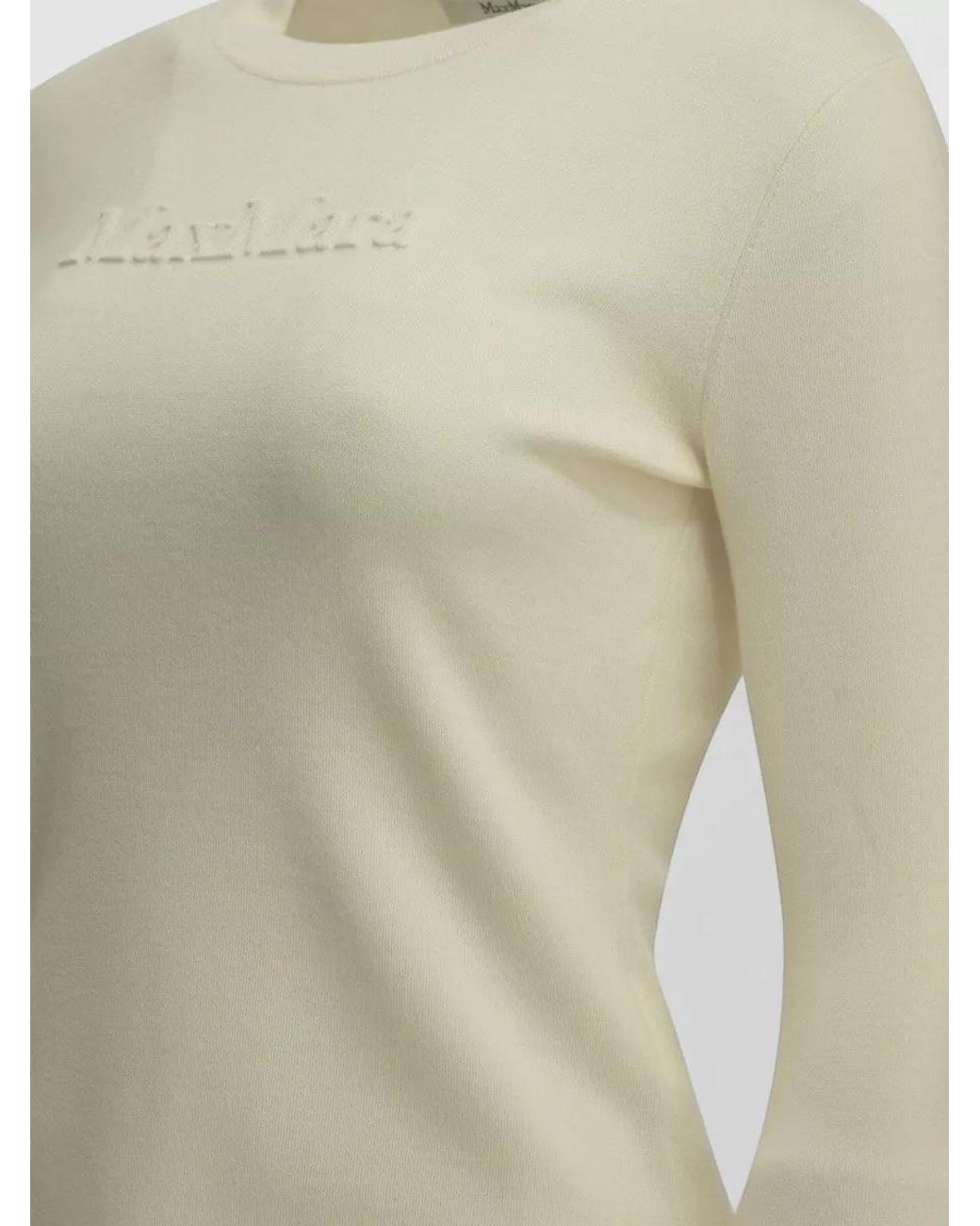 Max Mara Natural Virgin Wool Round-Neck Jumper