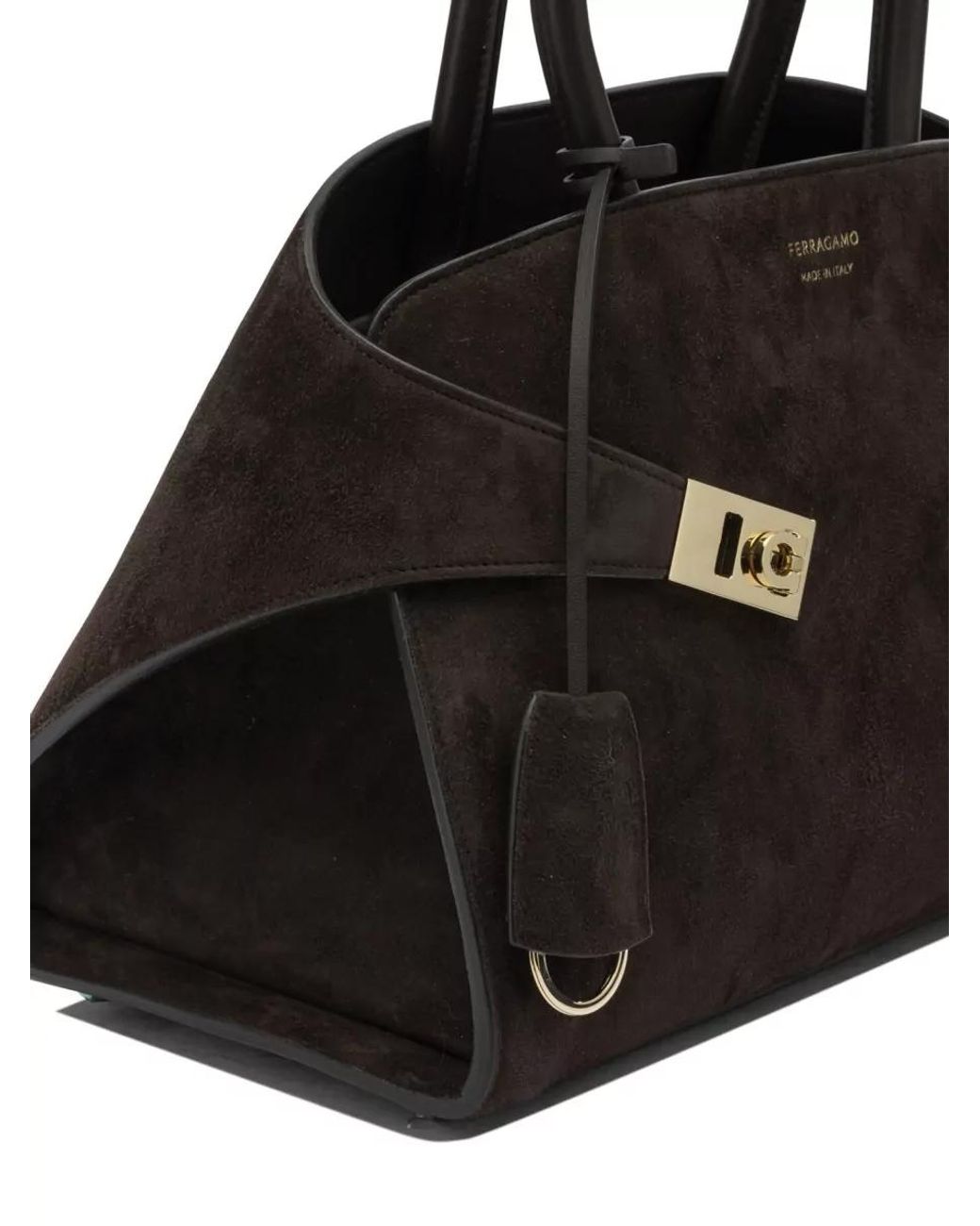 Ferragamo Black The Hug Bag Small Leather Tote Bag