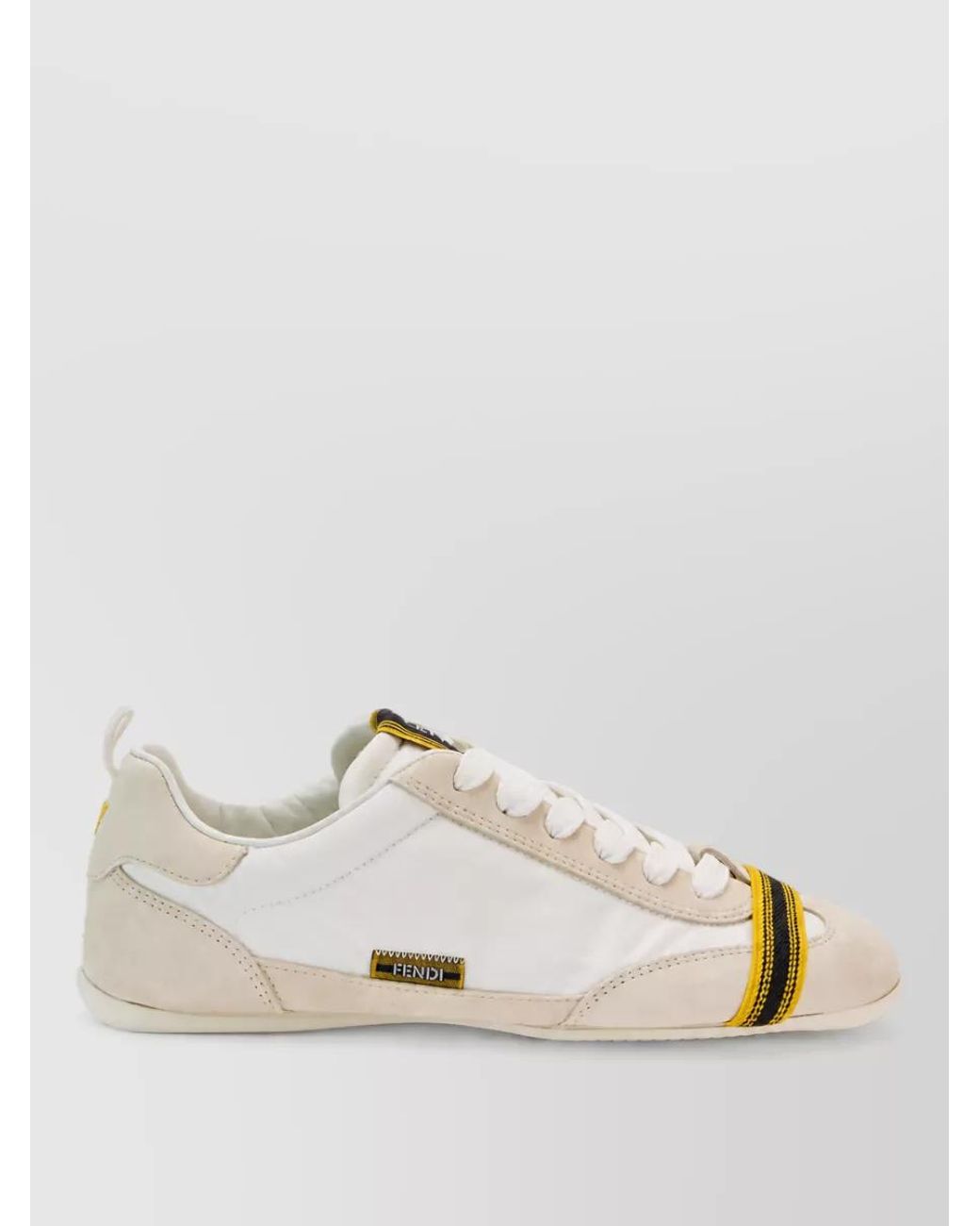 Fendi Multicolor Calfskin Trim Canvas Lace-Up Sneakers