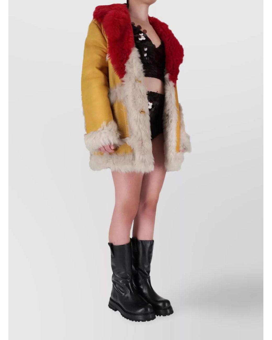 Prada Pink Faux Fur Coat