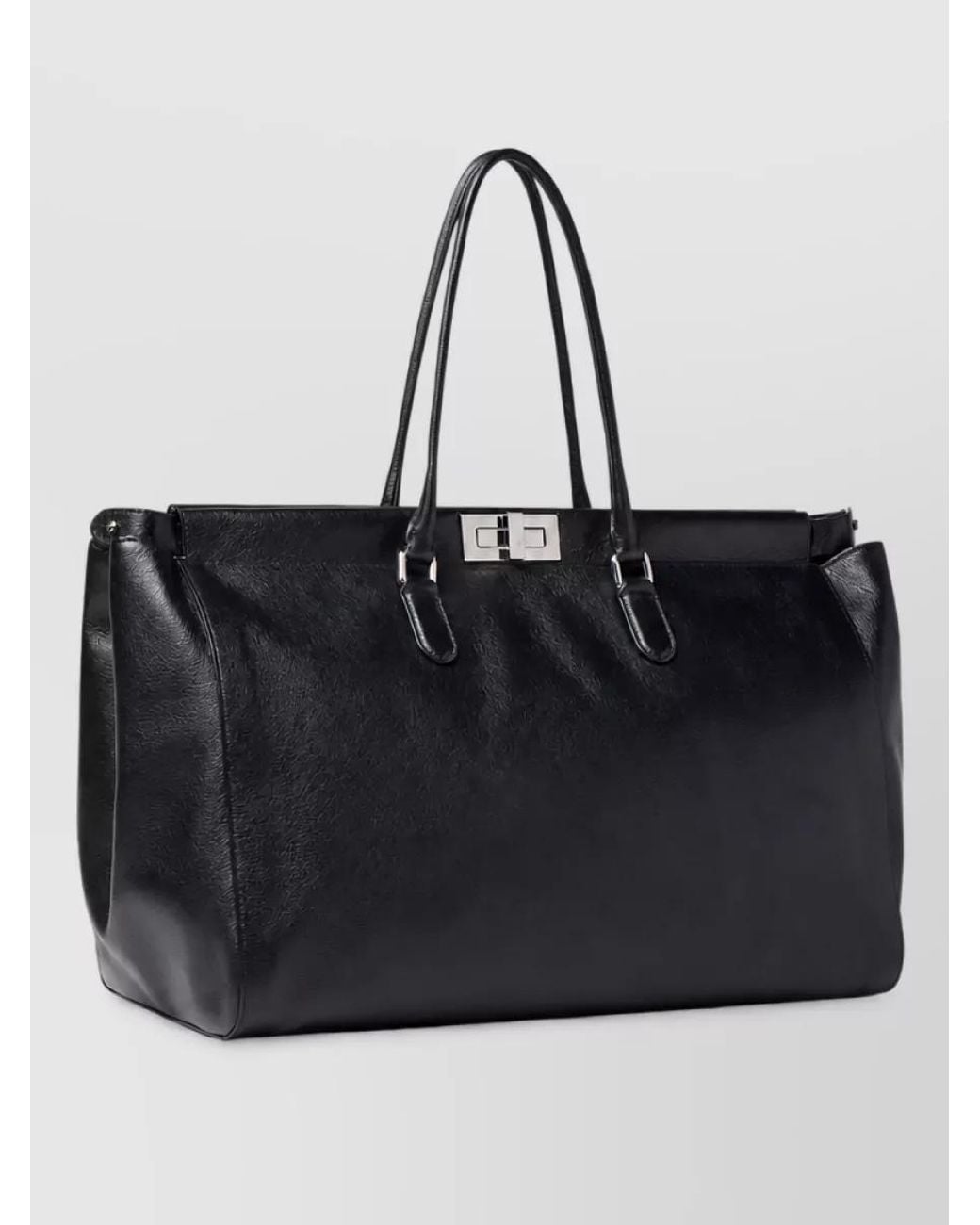 Fendi Black Leather Peekaboo Tote Bag for men
