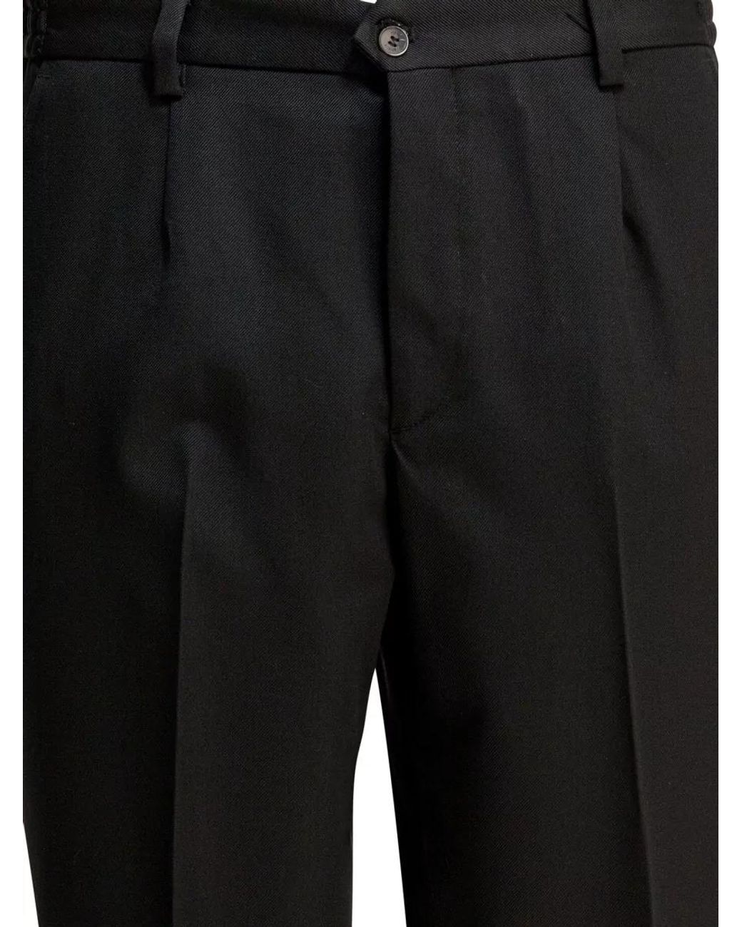 Briglia 1949 Black Virgin Wool Tailored Trousers for men