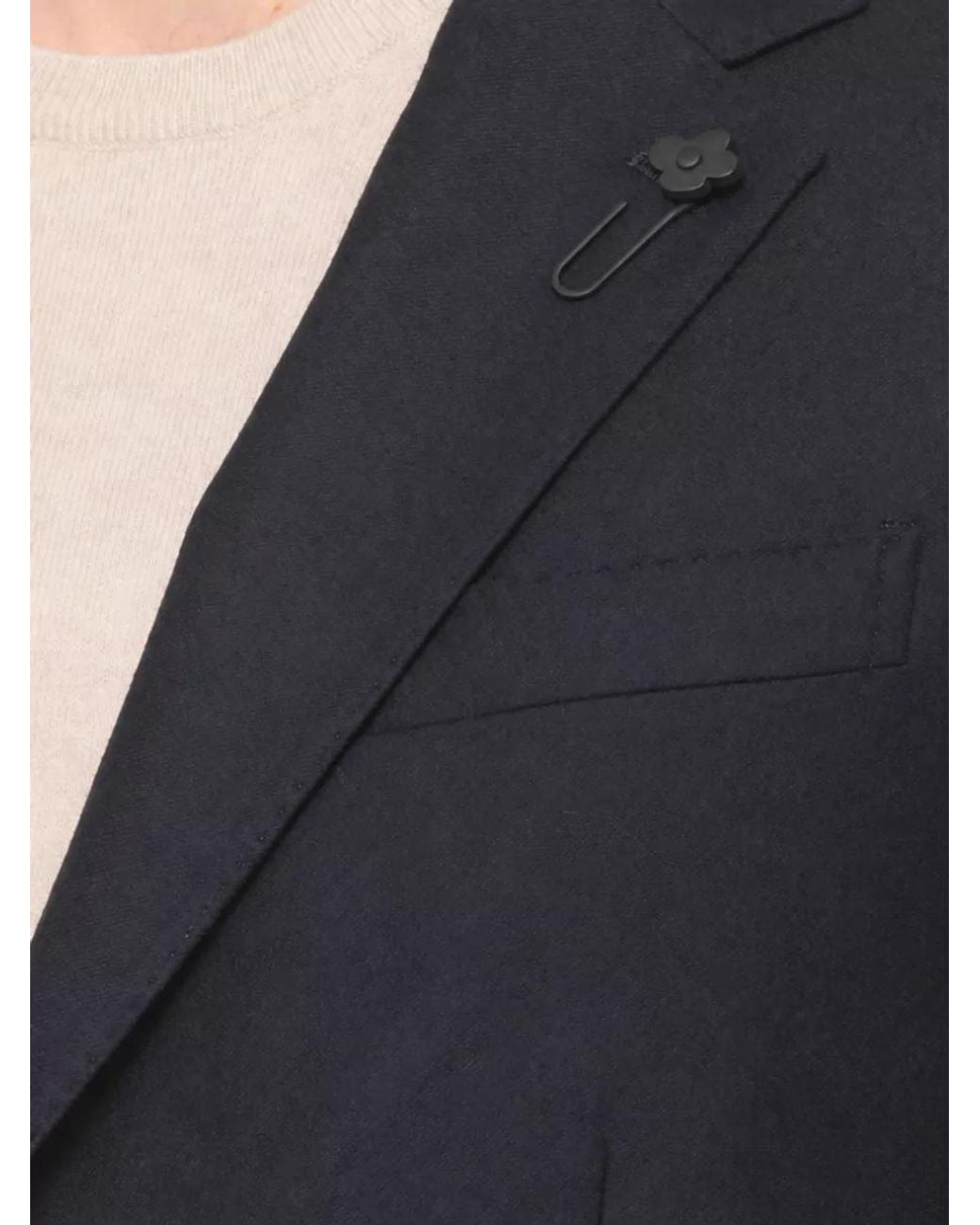 Lardini Black Virgin Wool Single-Breasted Suit Jacket for men