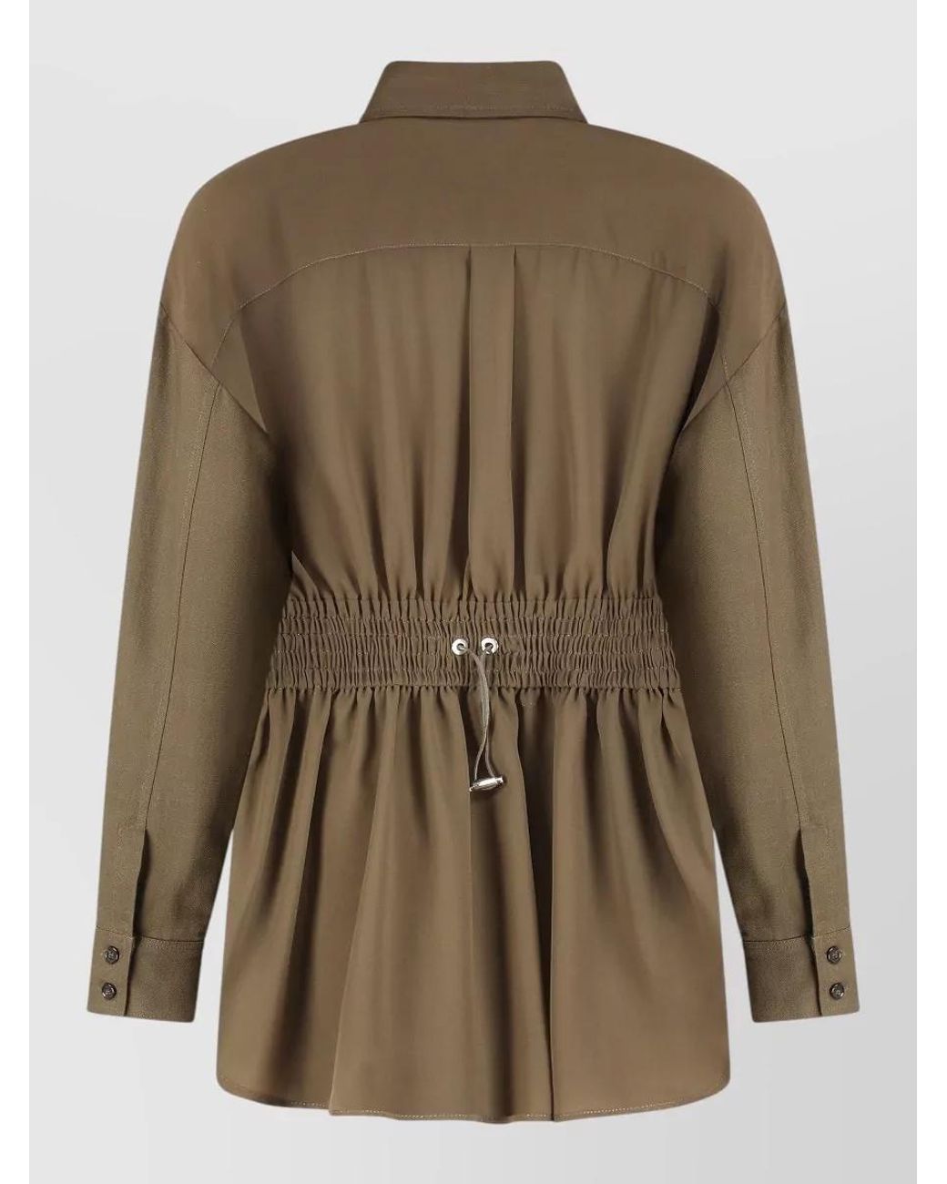 Pinko Green Viscose Linen Overshirt Jacket