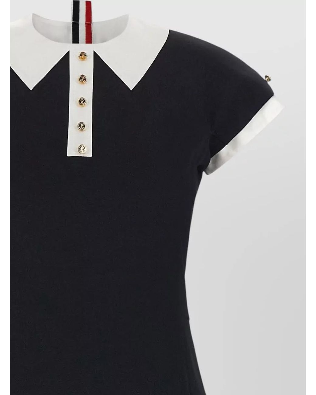 Thom Browne Blue Wool Polo Midi Dress