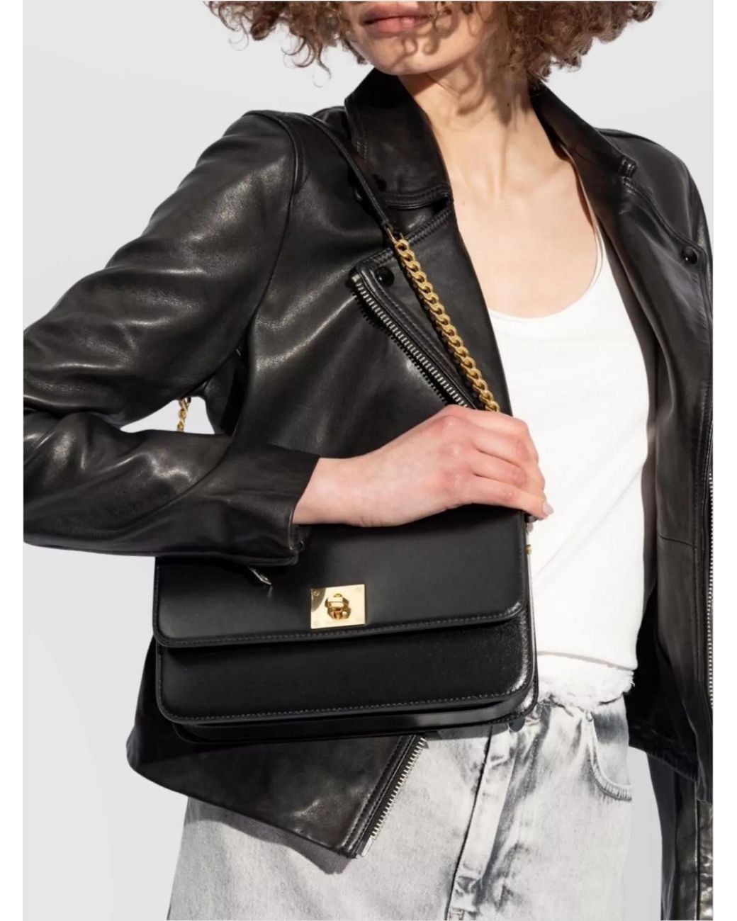 Golden Goose Deluxe Brand Black Leather Shoulder Bag