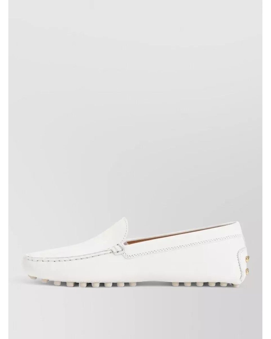 Tod's White Leather Loafers