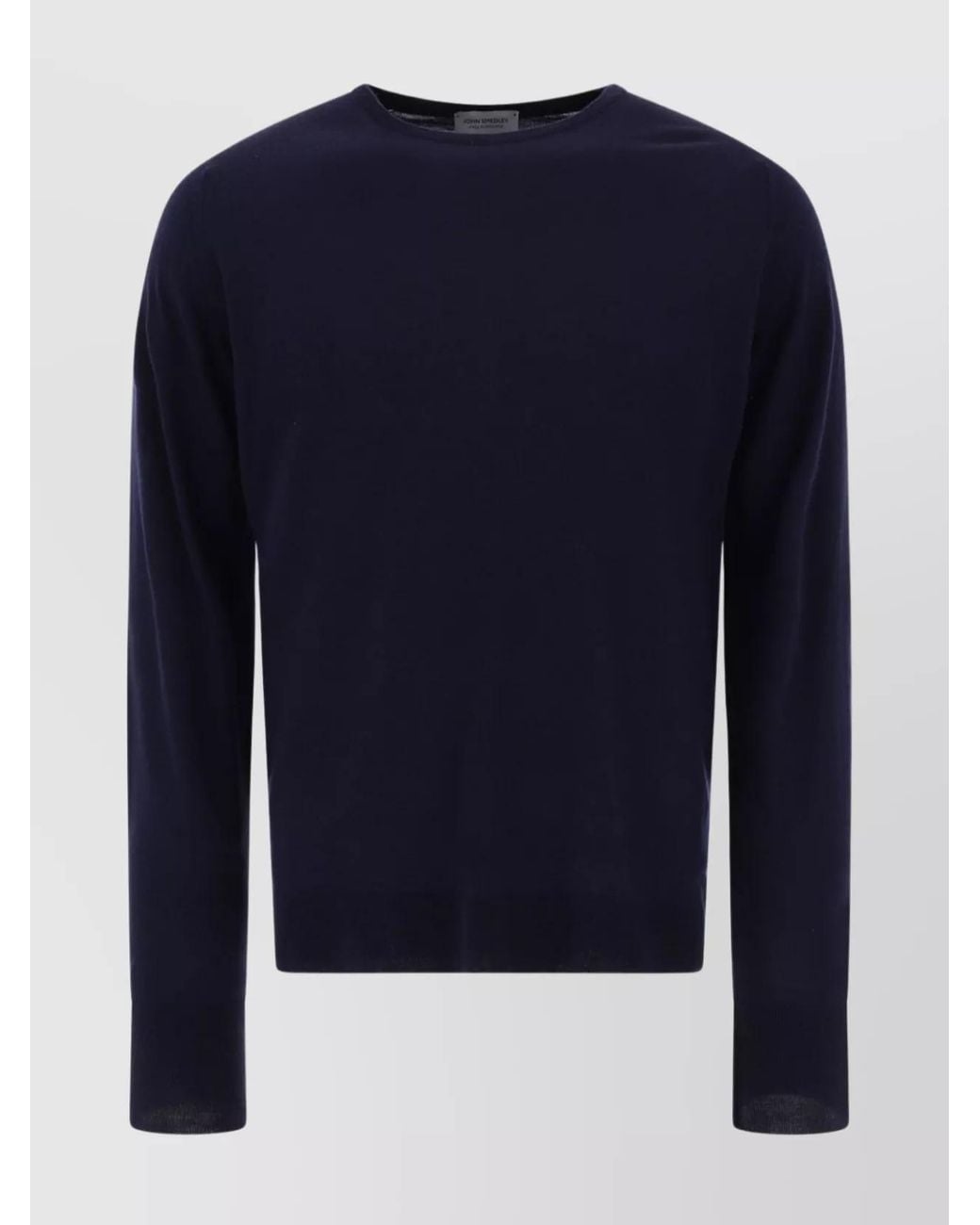 John Smedley Blue Merino Wool Fine-Knit Regular-Fit Crew-Neck Jumper for men