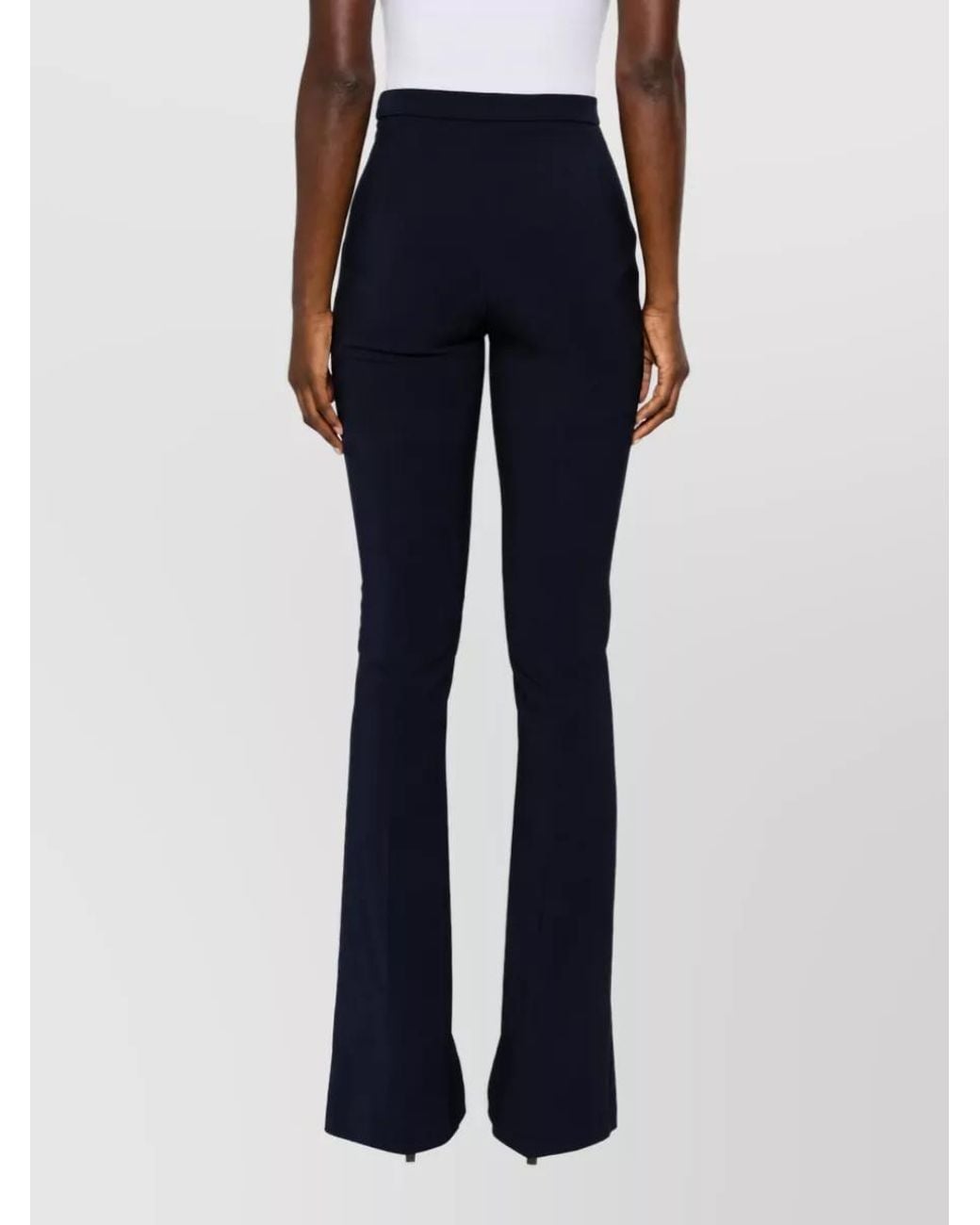 Elisabetta Franchi Blue High-Rise Flared Trousers