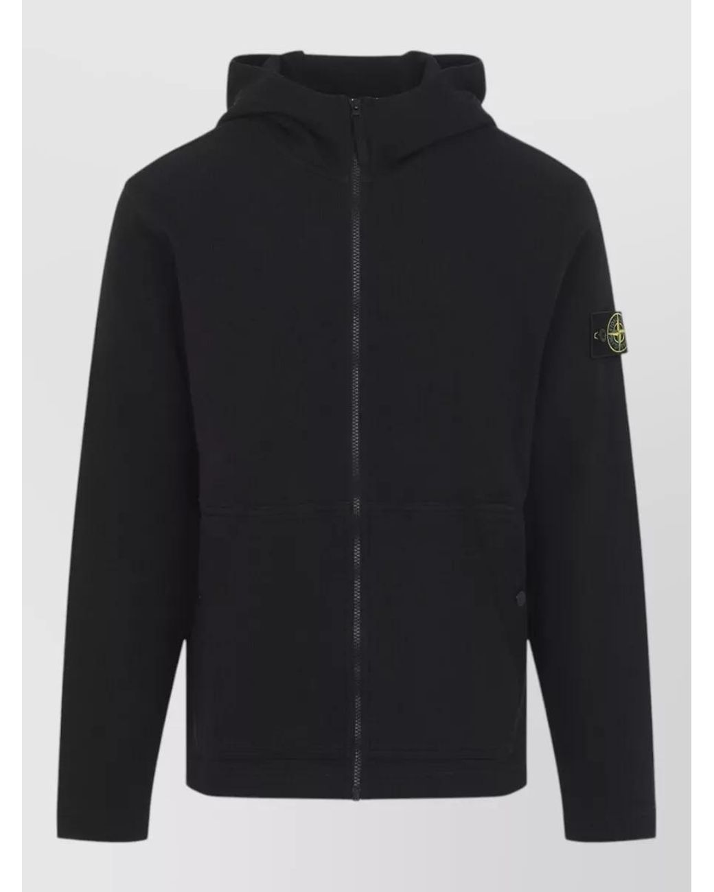 Stone Island Blue Cotton Zip-Up Hooded Jacket for men