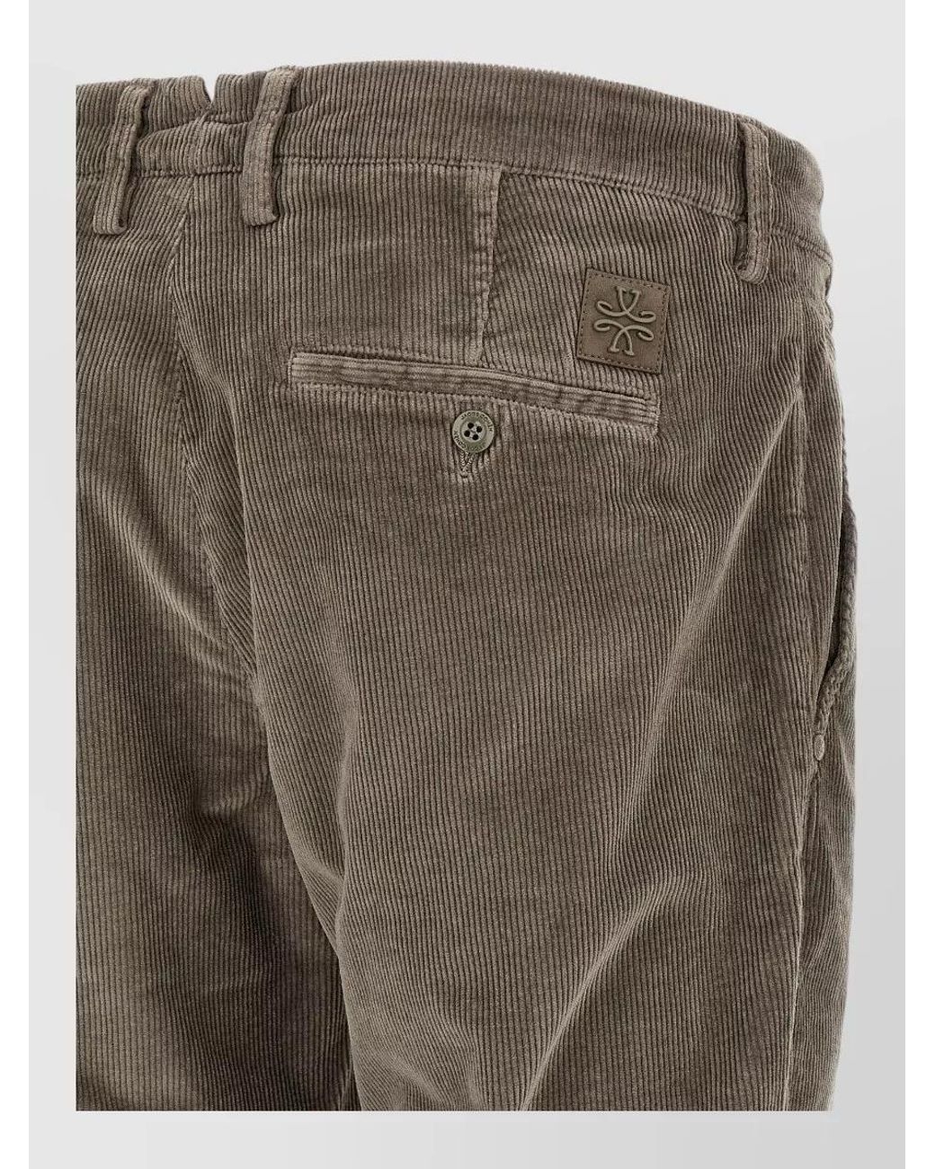 Jacob Cohen Gray Corduroy Low-Rise Straight-Leg Chinos for men