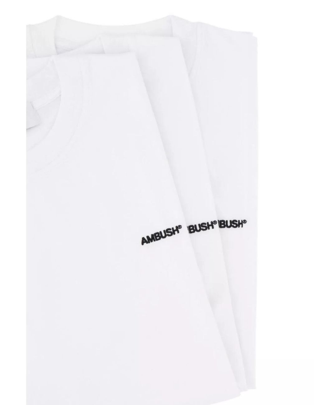 Ambush White Cotton Ribbed Crew Neck T-Shirt Set for men