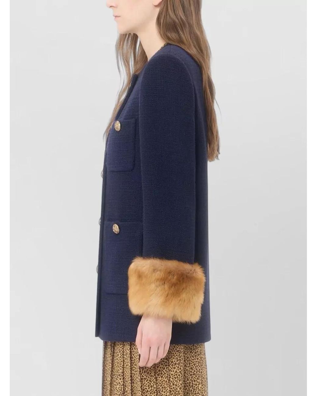 Valentino Garavani Blue Wool Single Breasted Coat