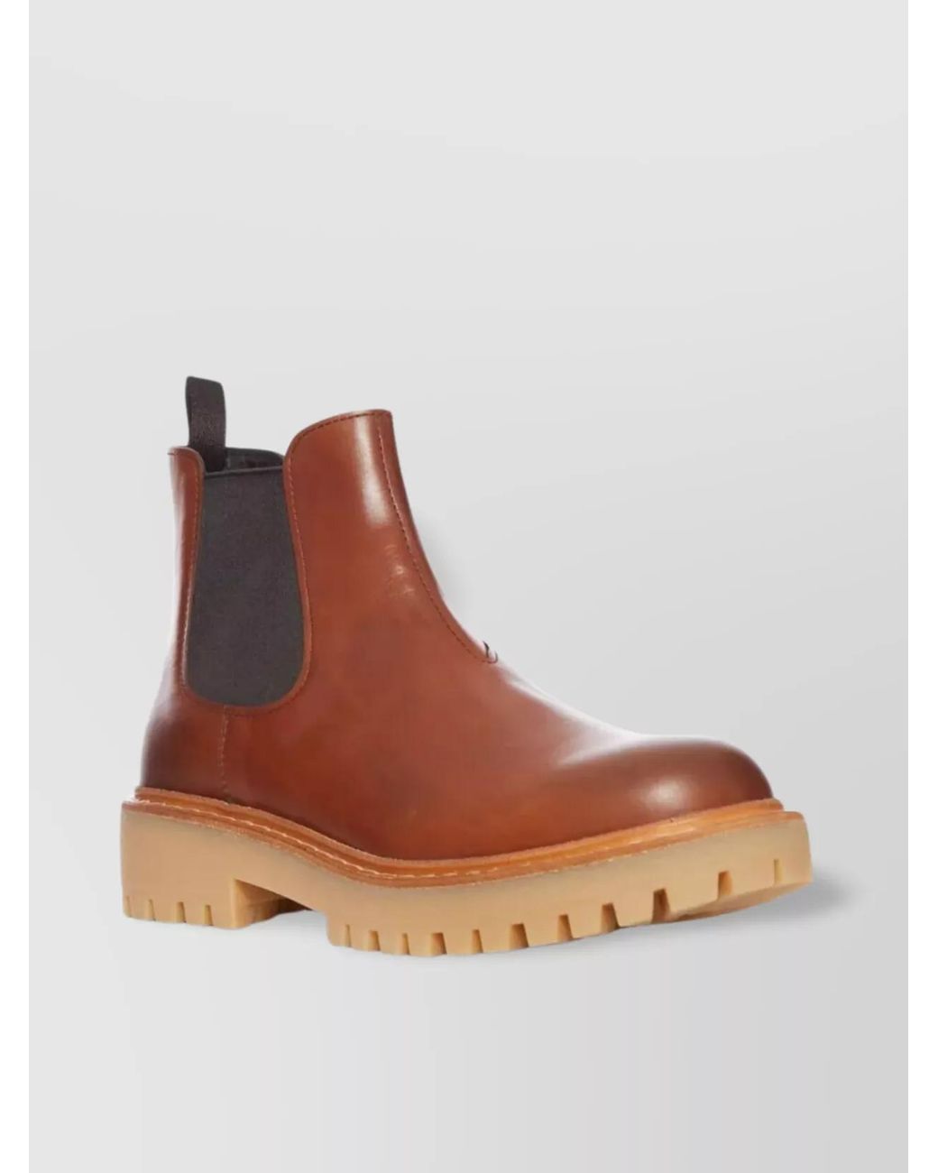 Prada Brown Leather Chelsea Boots for men