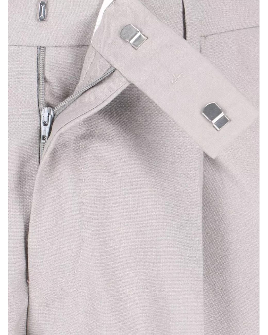 PT Torino White Straight Trousers Pleated Front Cuffed Hem for men