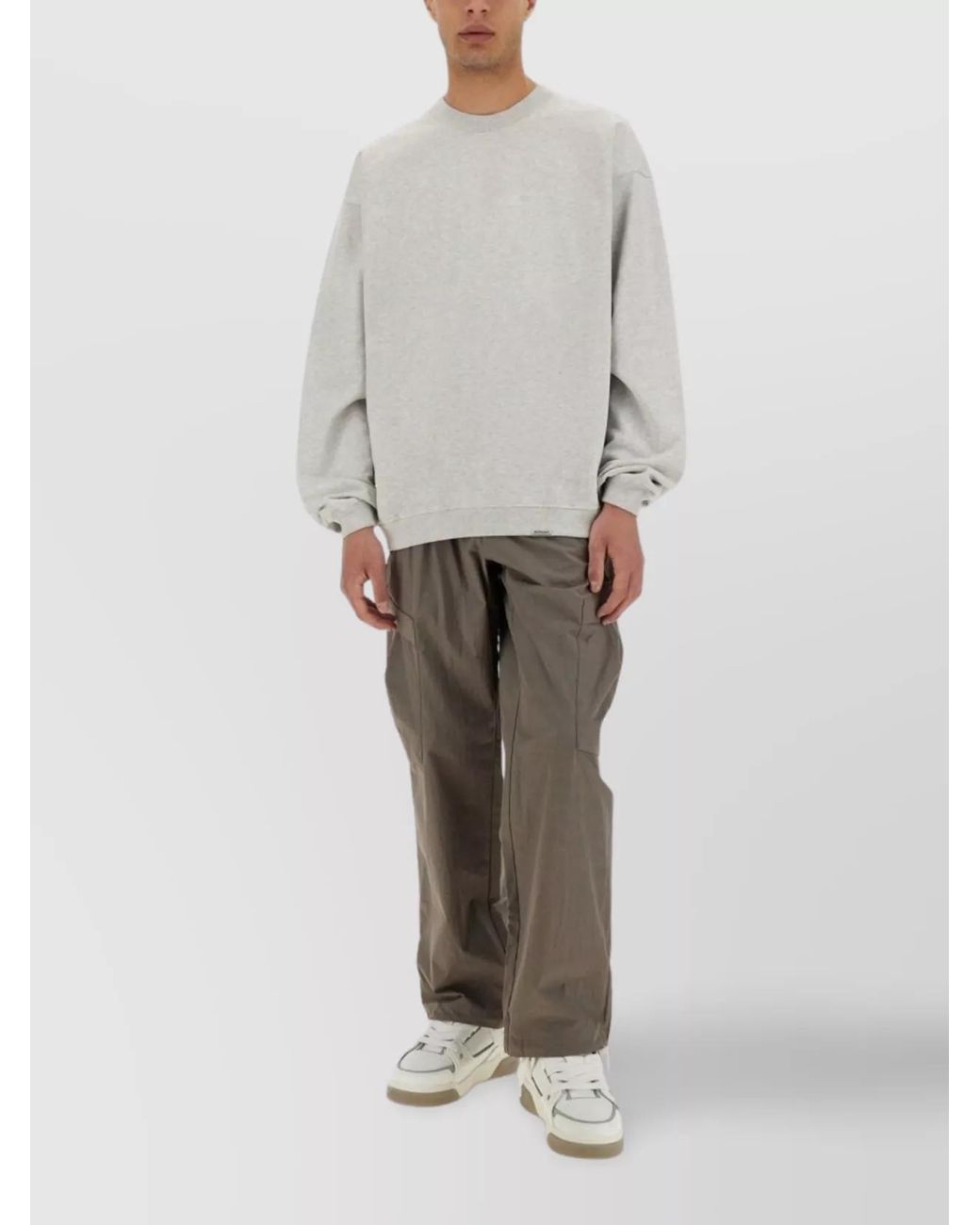 Represent Gray Cotton Initial Sweatshirt for men